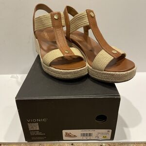 Vionic Calera Wedge Sandals Size 7.5M Dusty Sole